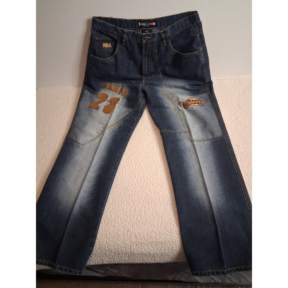 Unk Denim NBA Cleveland Cavaliers LeBron James Baggy Jeans Mens 36 Vintage Y2K